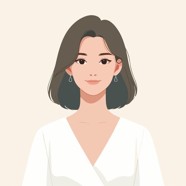 a young woman with a gentle smile wearing a pastel pink shirt and blue overalls premium vector a young woman with a gentle smile wearing a pastel pink shirt and blue overalls premium vector